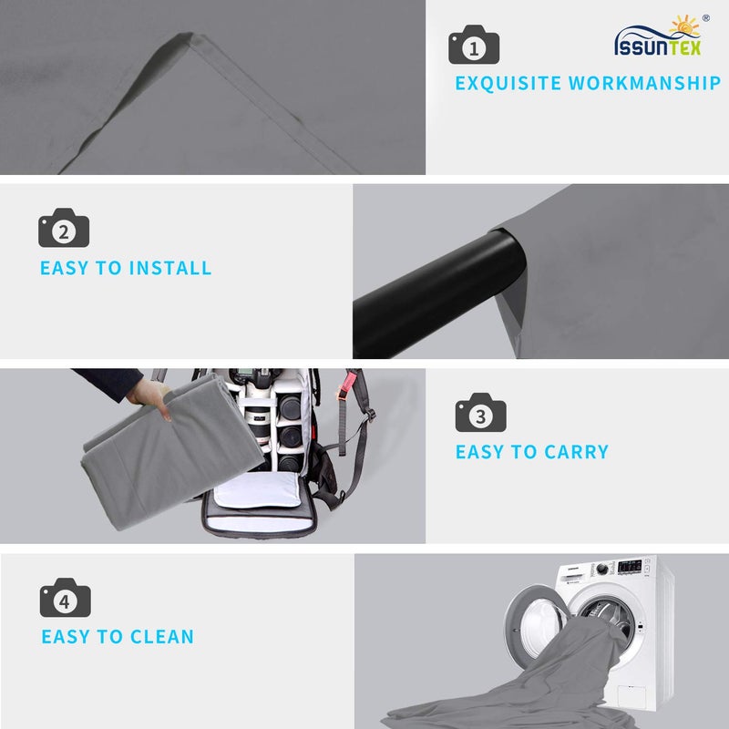 ISSUNTEX 5X7 ft Background Muslin Backdrop, Photo Studio, Collapsible High Density Screen for Video Photography and Television-Gray - Image 4